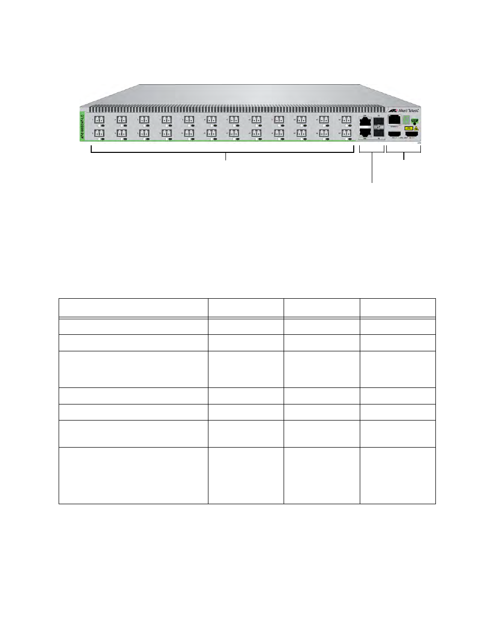 Fiber optic ports | Allied Telesis 8100S Series User Manual | Page 25 / 140