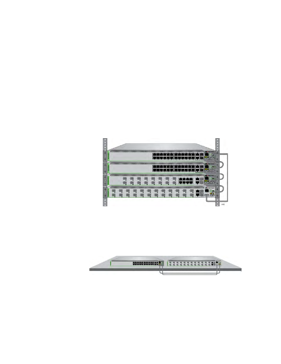 Choosing a site, Switches in an equipment rack, Stack on a table or desktop | Allied Telesis 8100S Series User Manual | Page 68 / 140