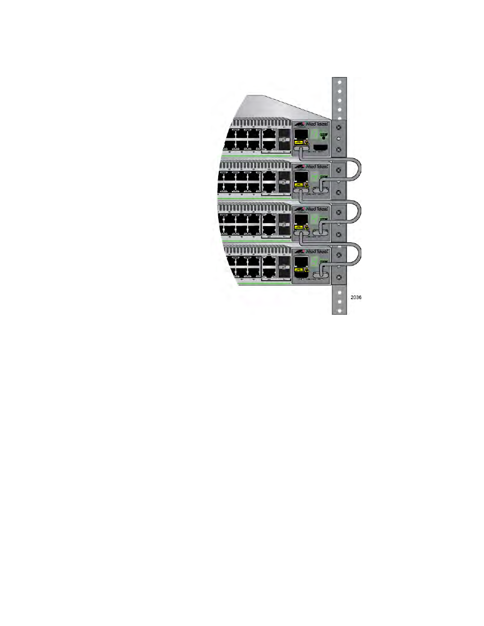 Example stack of four switches | Allied Telesis 8100S Series User Manual | Page 88 / 140