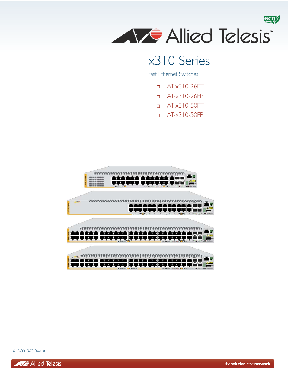 Allied Telesis x310 Series User Manual | 116 pages