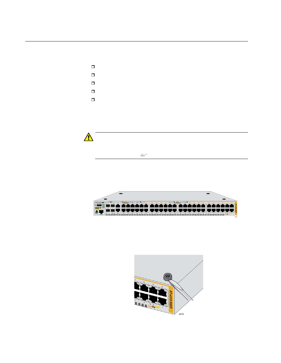 Installing the switch in an equipment rack | Allied Telesis x310 Series User Manual | Page 60 / 116