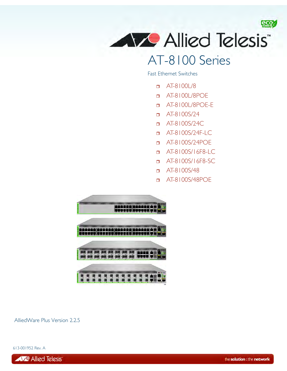 Allied Telesis AT-8100 Series User Manual | 1962 pages