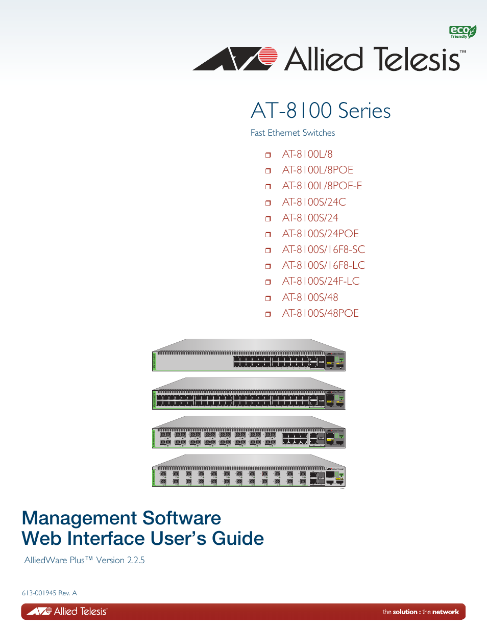 Allied Telesis AT-8100 Series User Manual | 330 pages