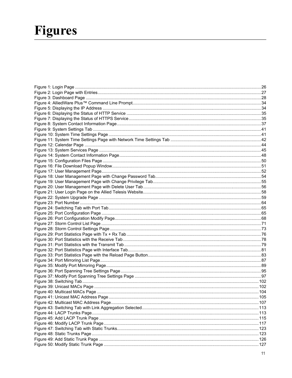 Figures | Allied Telesis AT-8100 Series User Manual | Page 11 / 330