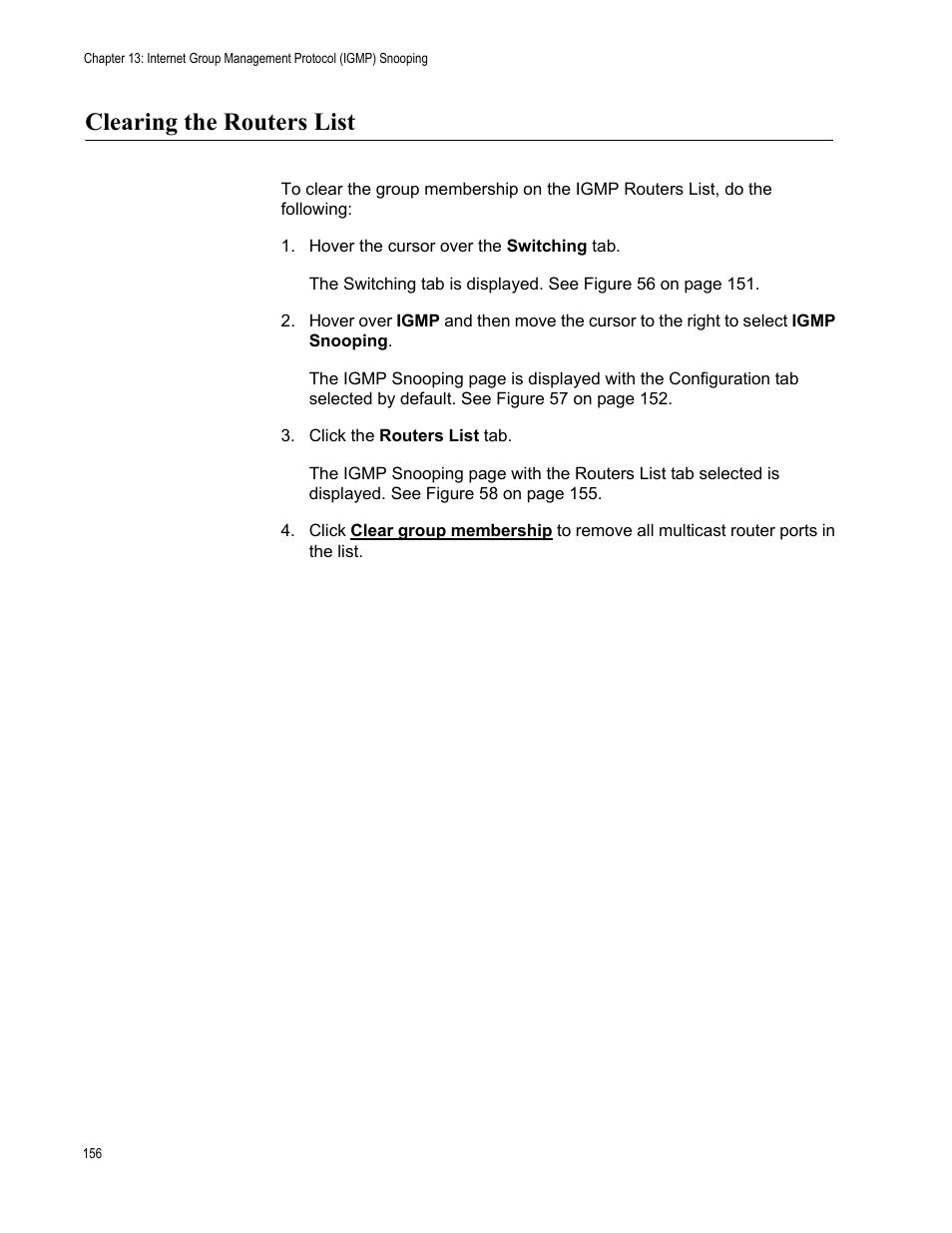 Clearing the routers list | Allied Telesis AT-8100 Series User Manual | Page 156 / 330