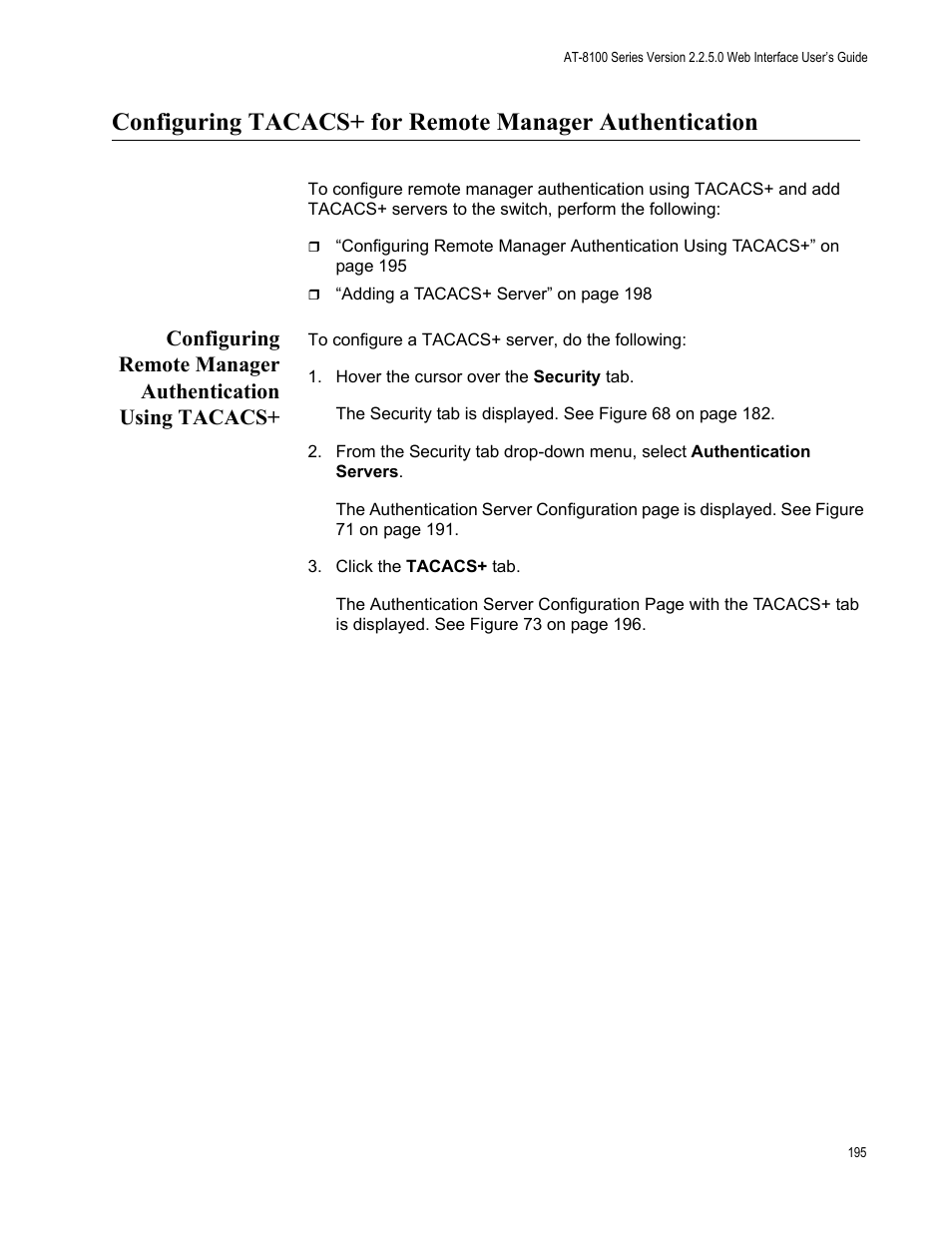 Allied Telesis AT-8100 Series User Manual | Page 195 / 330