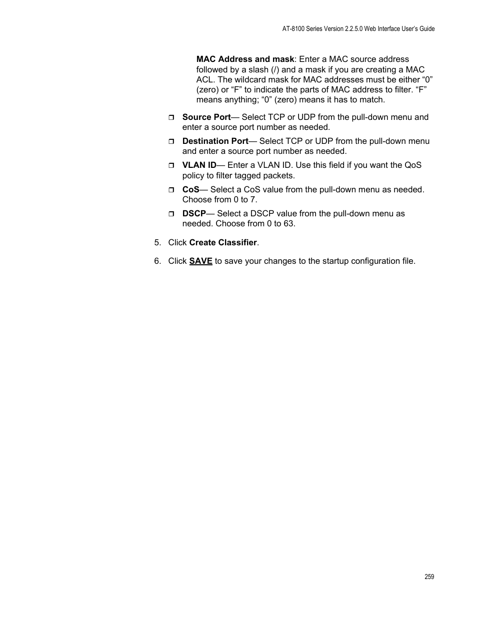 Allied Telesis AT-8100 Series User Manual | Page 259 / 330