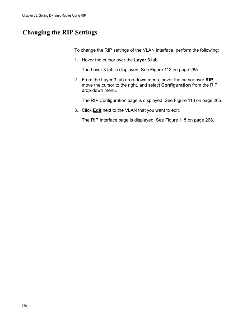 Changing the rip settings | Allied Telesis AT-8100 Series User Manual | Page 270 / 330