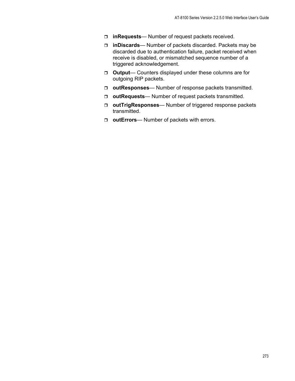 Allied Telesis AT-8100 Series User Manual | Page 273 / 330