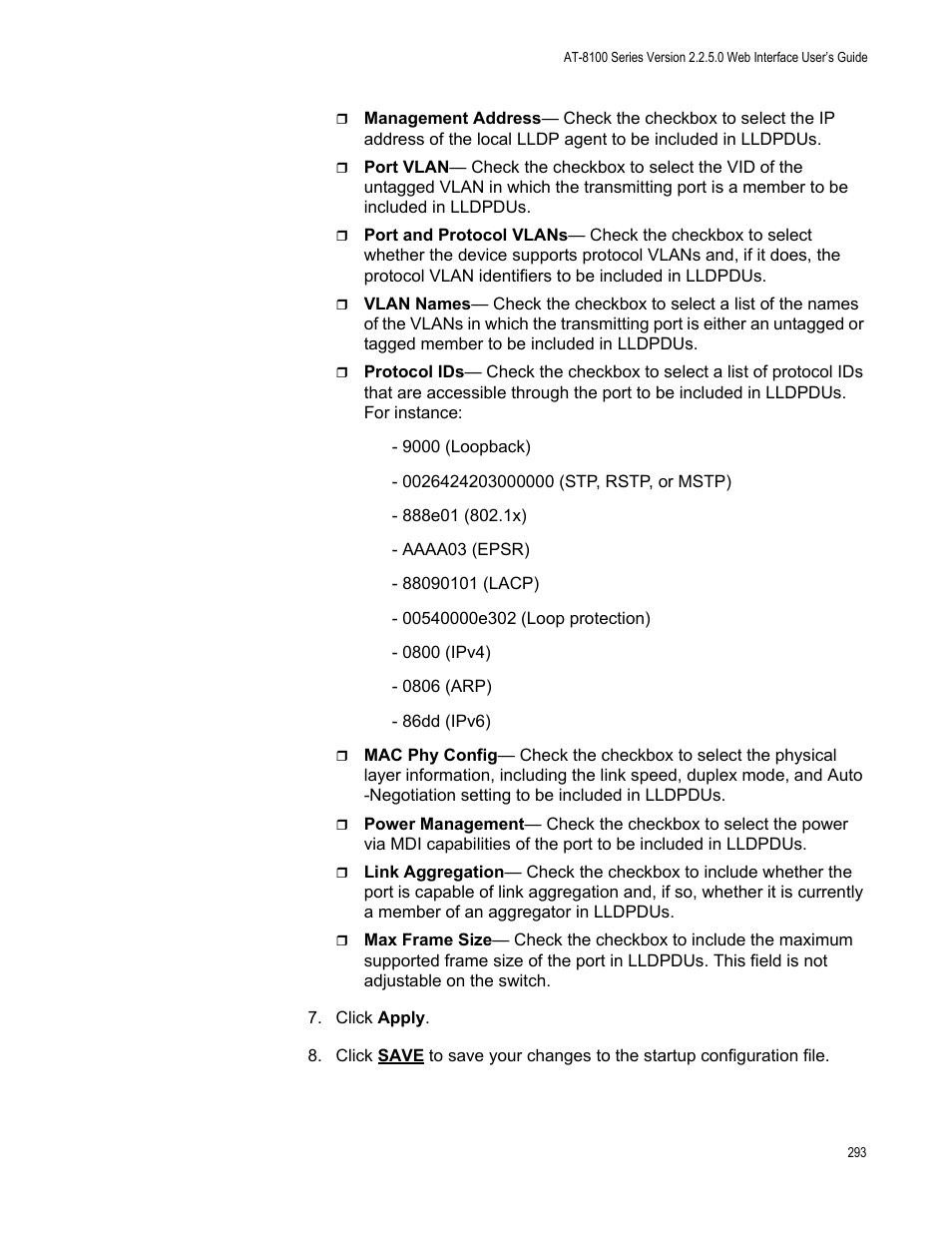 Allied Telesis AT-8100 Series User Manual | Page 293 / 330