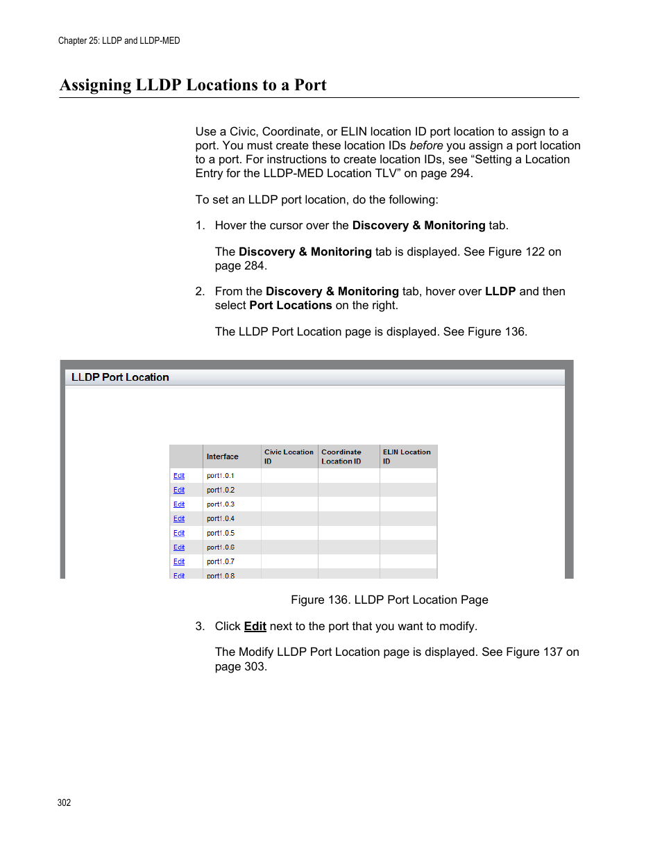 Assigning lldp locations to a port | Allied Telesis AT-8100 Series User Manual | Page 302 / 330