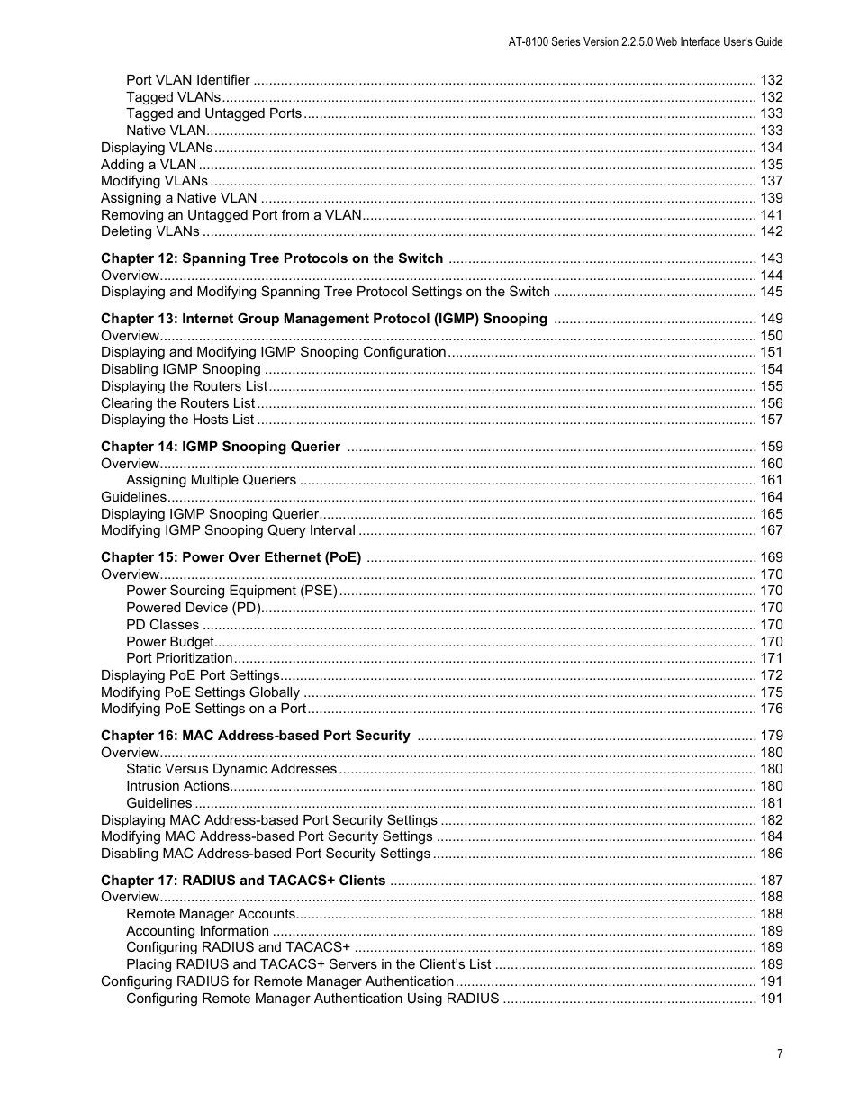 Allied Telesis AT-8100 Series User Manual | Page 7 / 330