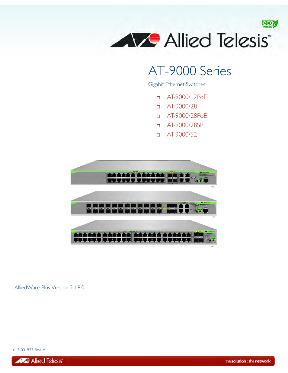 Allied Telesis AT-9000 Series User Manual | 258 pages