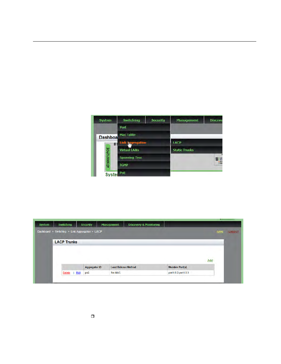Displaying lacp trunks | Allied Telesis AT-9000 Series User Manual | Page 105 / 258