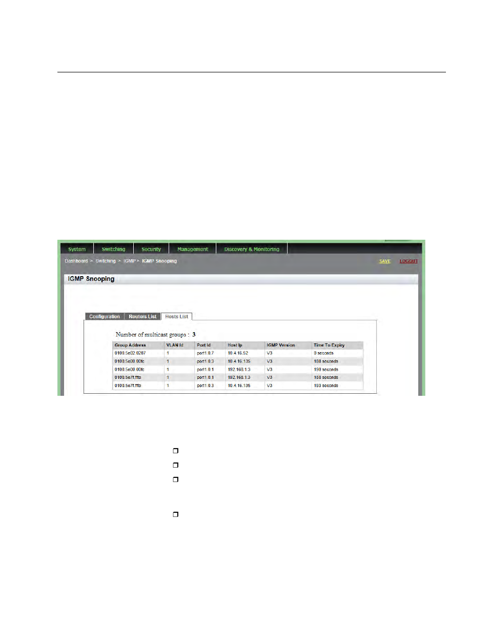 Displaying the hosts list | Allied Telesis AT-9000 Series User Manual | Page 145 / 258