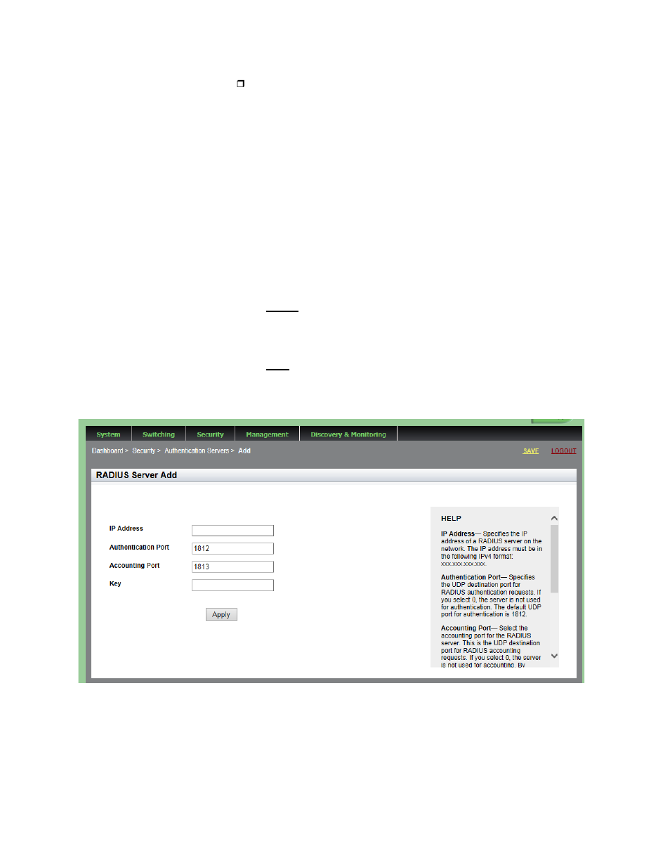 Adding a radius server | Allied Telesis AT-9000 Series User Manual | Page 177 / 258