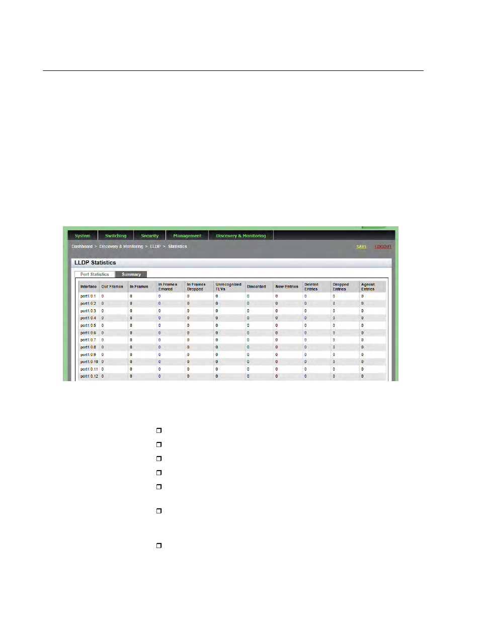 Displaying lldp statistics | Allied Telesis AT-9000 Series User Manual | Page 236 / 258