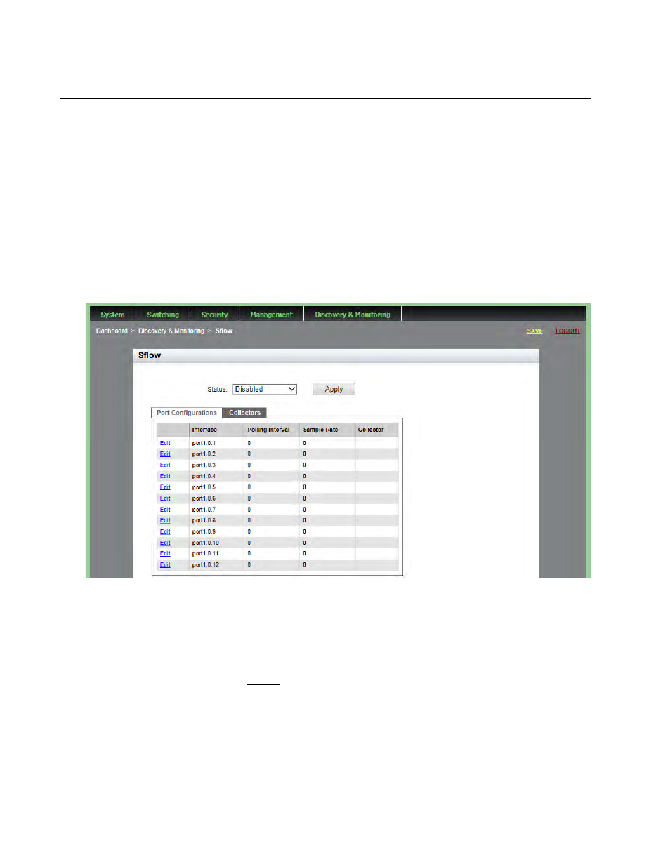 Enabling sflow on the switch | Allied Telesis AT-9000 Series User Manual | Page 256 / 258