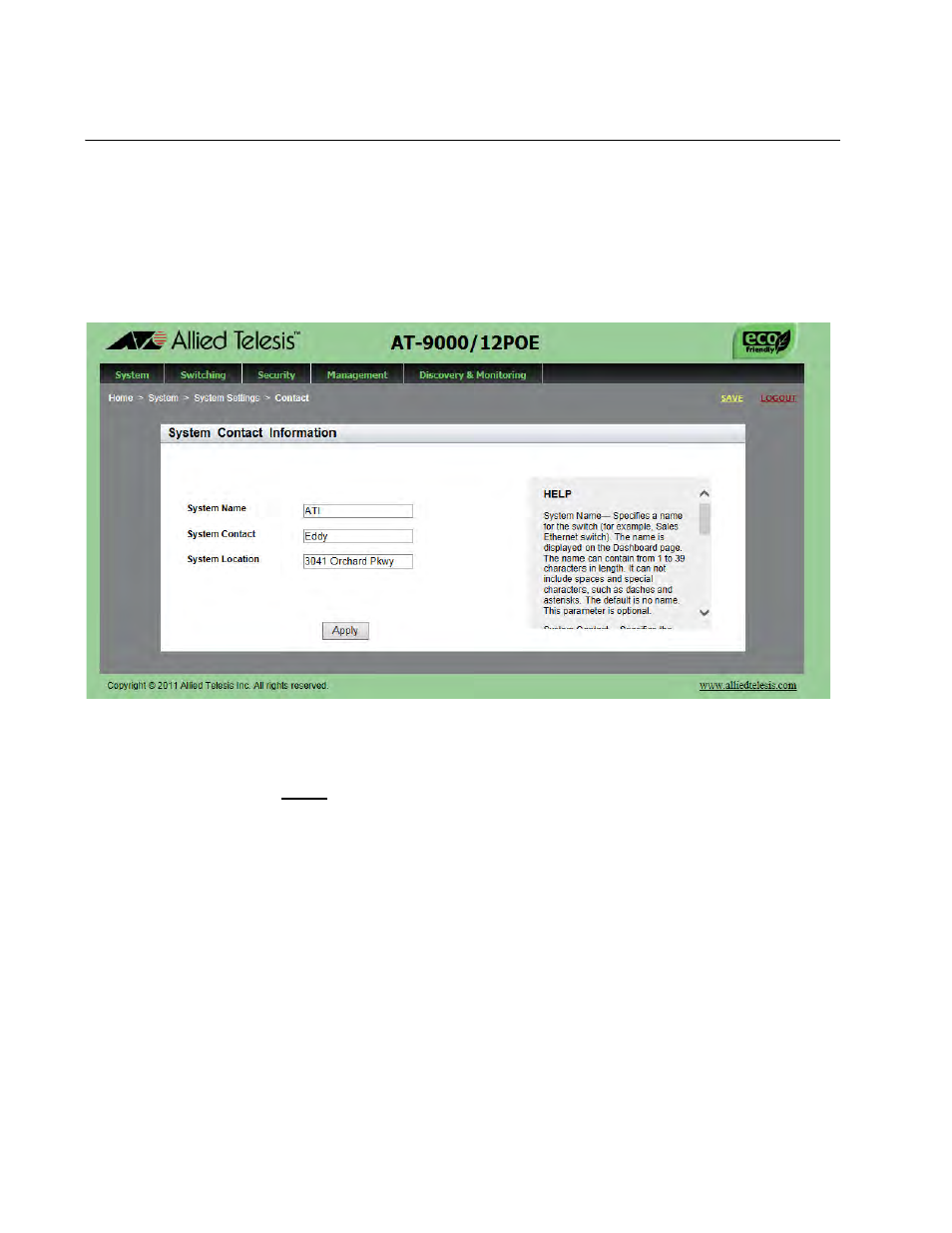 Saving your changes | Allied Telesis AT-9000 Series User Manual | Page 28 / 258