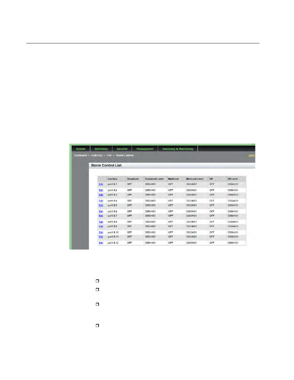 Displaying the storm control settings | Allied Telesis AT-9000 Series User Manual | Page 66 / 258