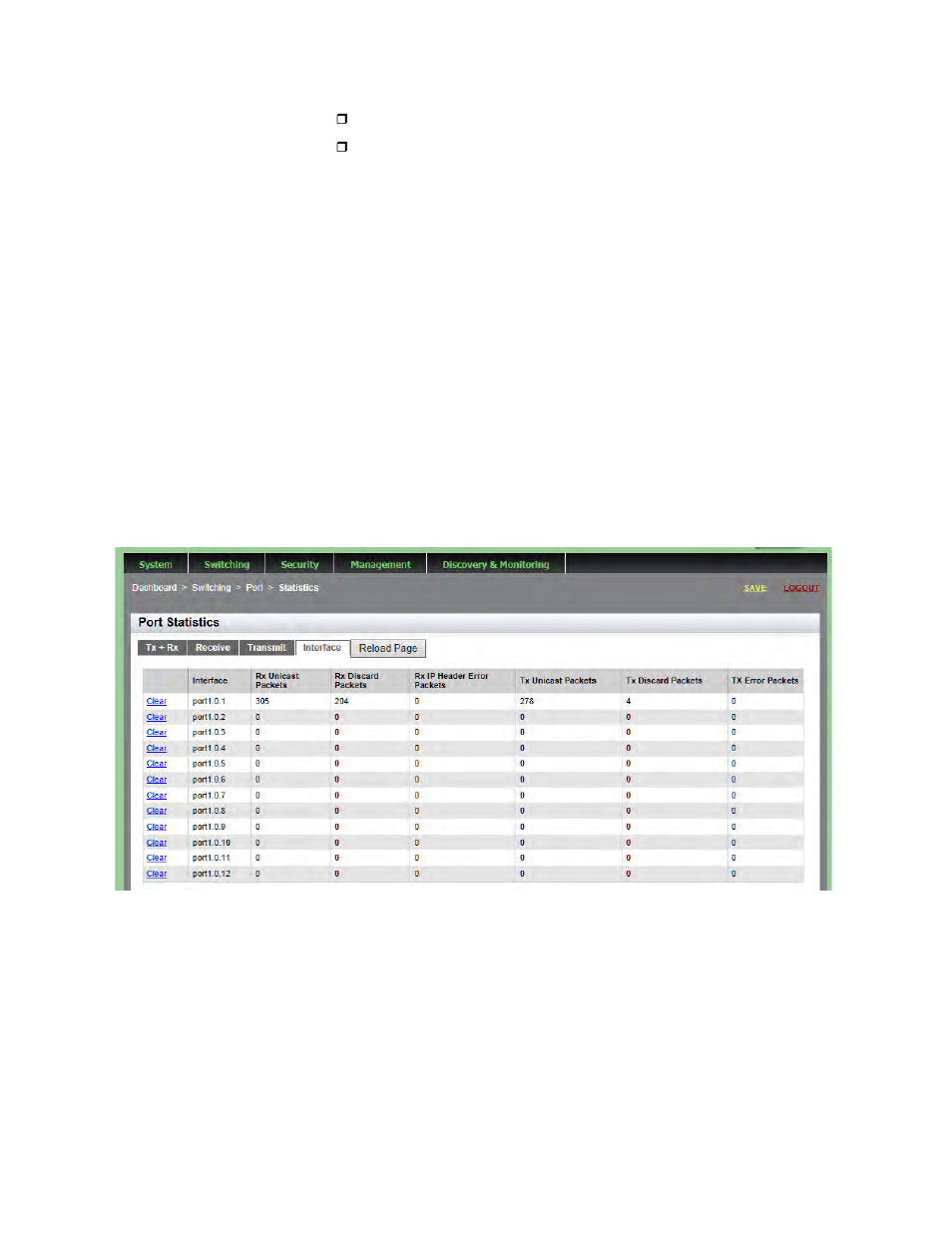 Displaying interface statistics | Allied Telesis AT-9000 Series User Manual | Page 77 / 258