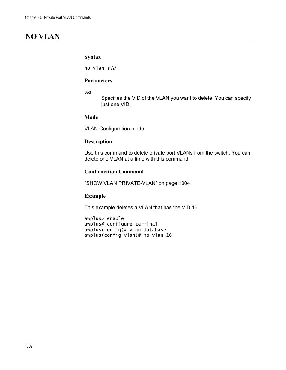 No vlan 2, No vlan | Allied Telesis AT-FS970M Series User Manual | Page 1002 / 1938