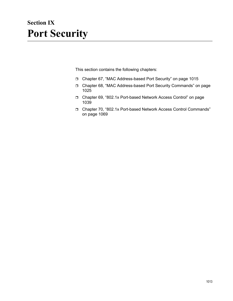 Section ix, Port security | Allied Telesis AT-FS970M Series User Manual | Page 1013 / 1938