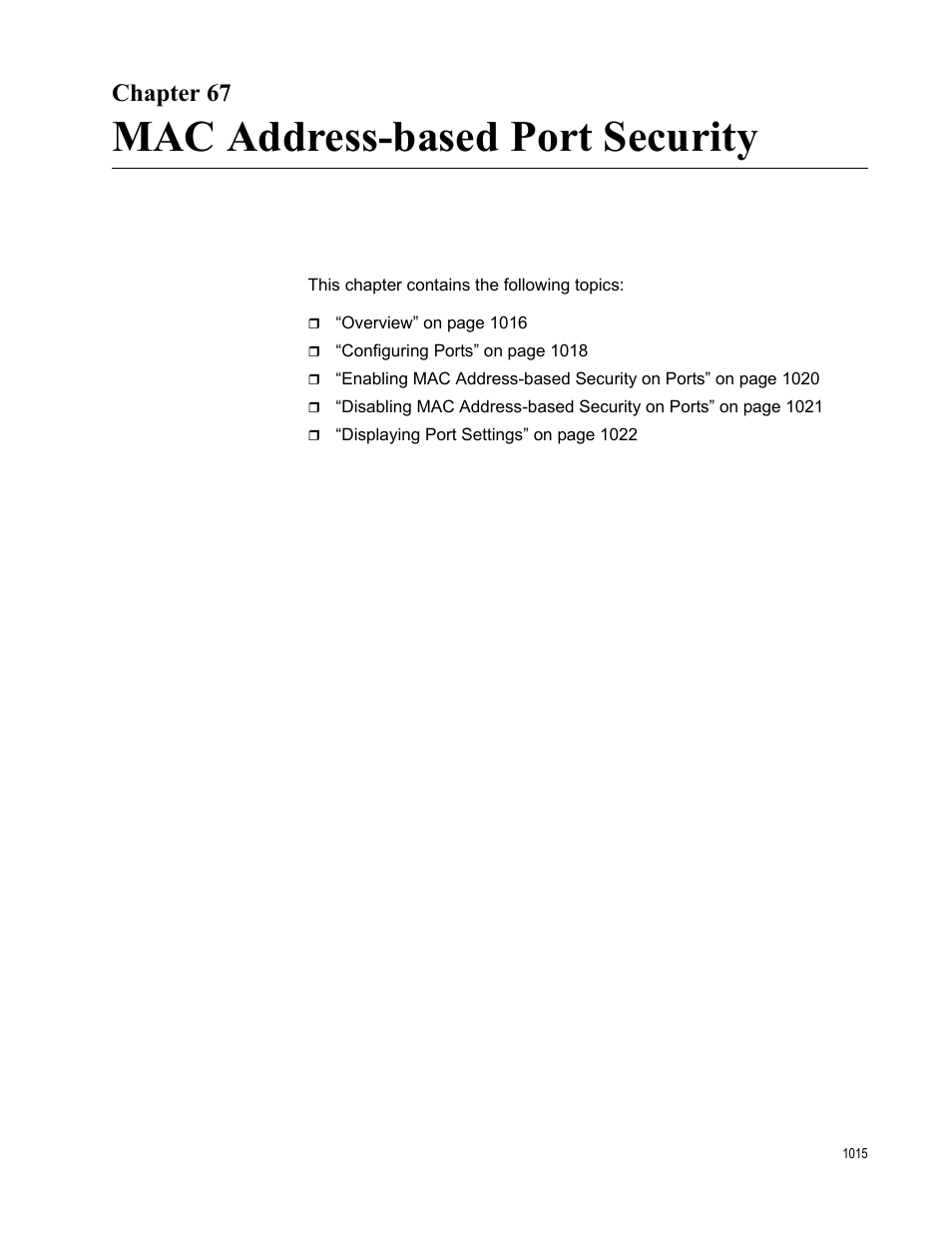 Chapter 67, Mac address-based port security | Allied Telesis AT-FS970M Series User Manual | Page 1015 / 1938