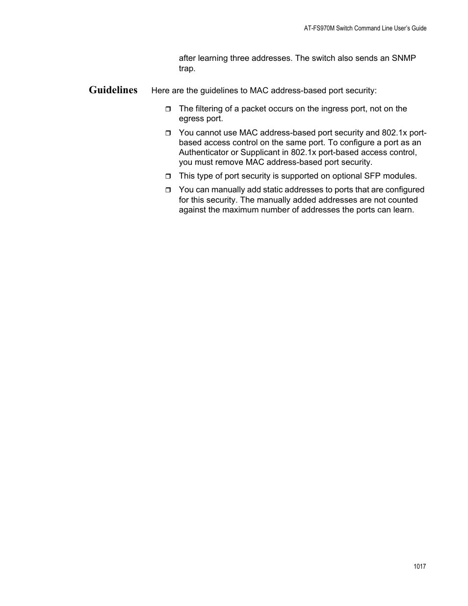 Guidelines 7, Guidelines | Allied Telesis AT-FS970M Series User Manual | Page 1017 / 1938