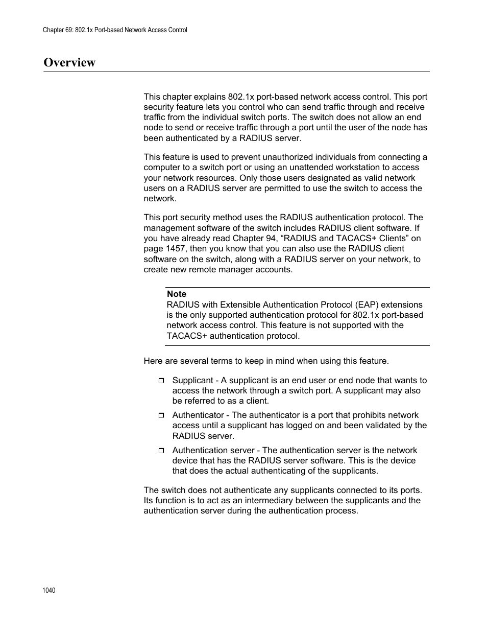 Overview 0, Overview | Allied Telesis AT-FS970M Series User Manual | Page 1040 / 1938