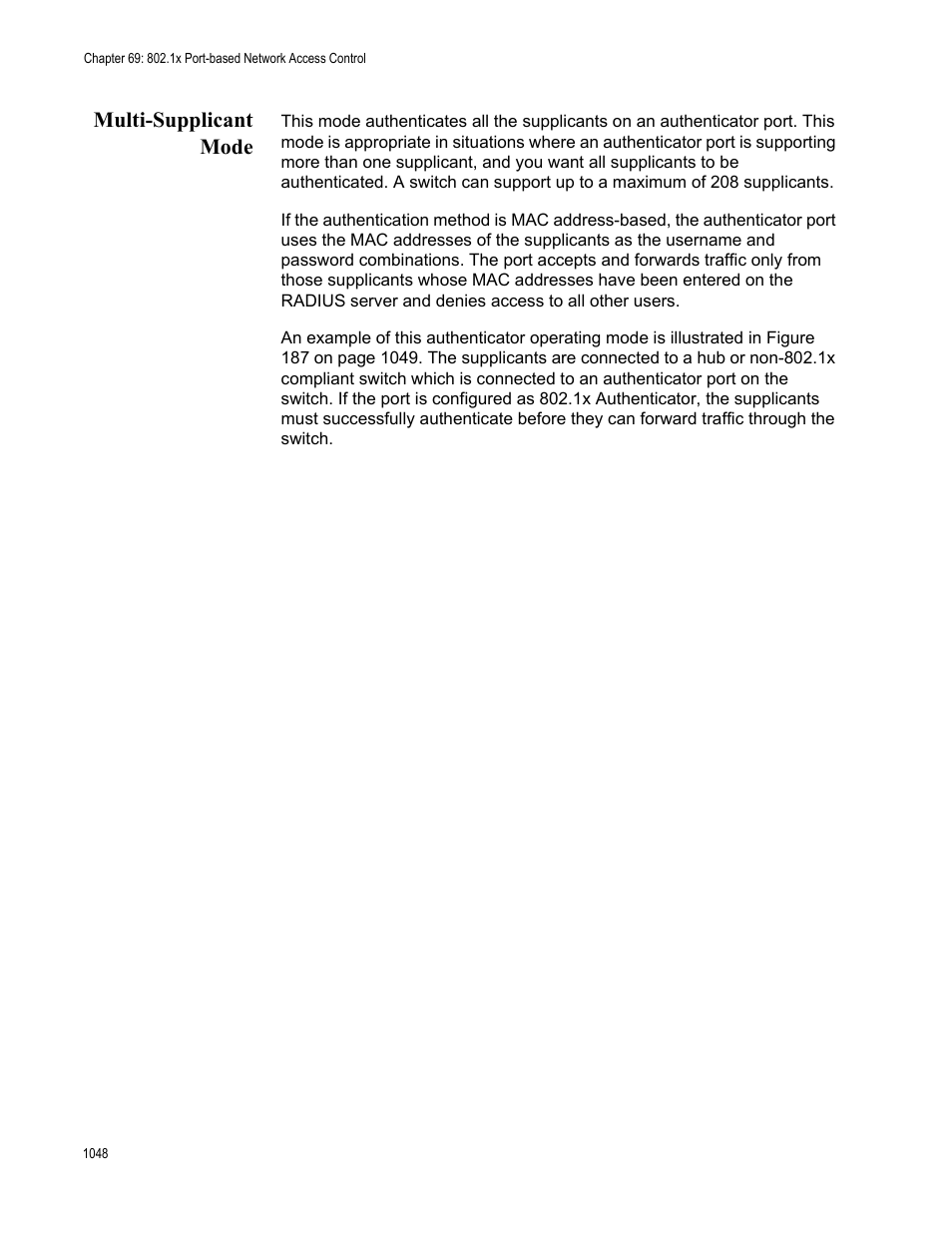 Multi-supplicant mode 8, Multi-supplicant mode | Allied Telesis AT-FS970M Series User Manual | Page 1048 / 1938