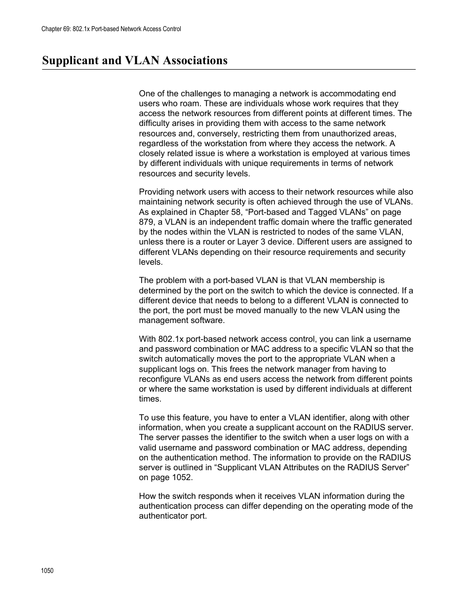 Supplicant and vlan associations 0, Supplicant and vlan associations | Allied Telesis AT-FS970M Series User Manual | Page 1050 / 1938