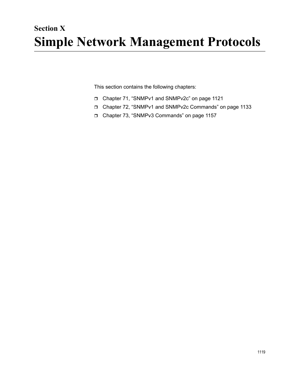 Section x, Simple network management protocols | Allied Telesis AT-FS970M Series User Manual | Page 1119 / 1938
