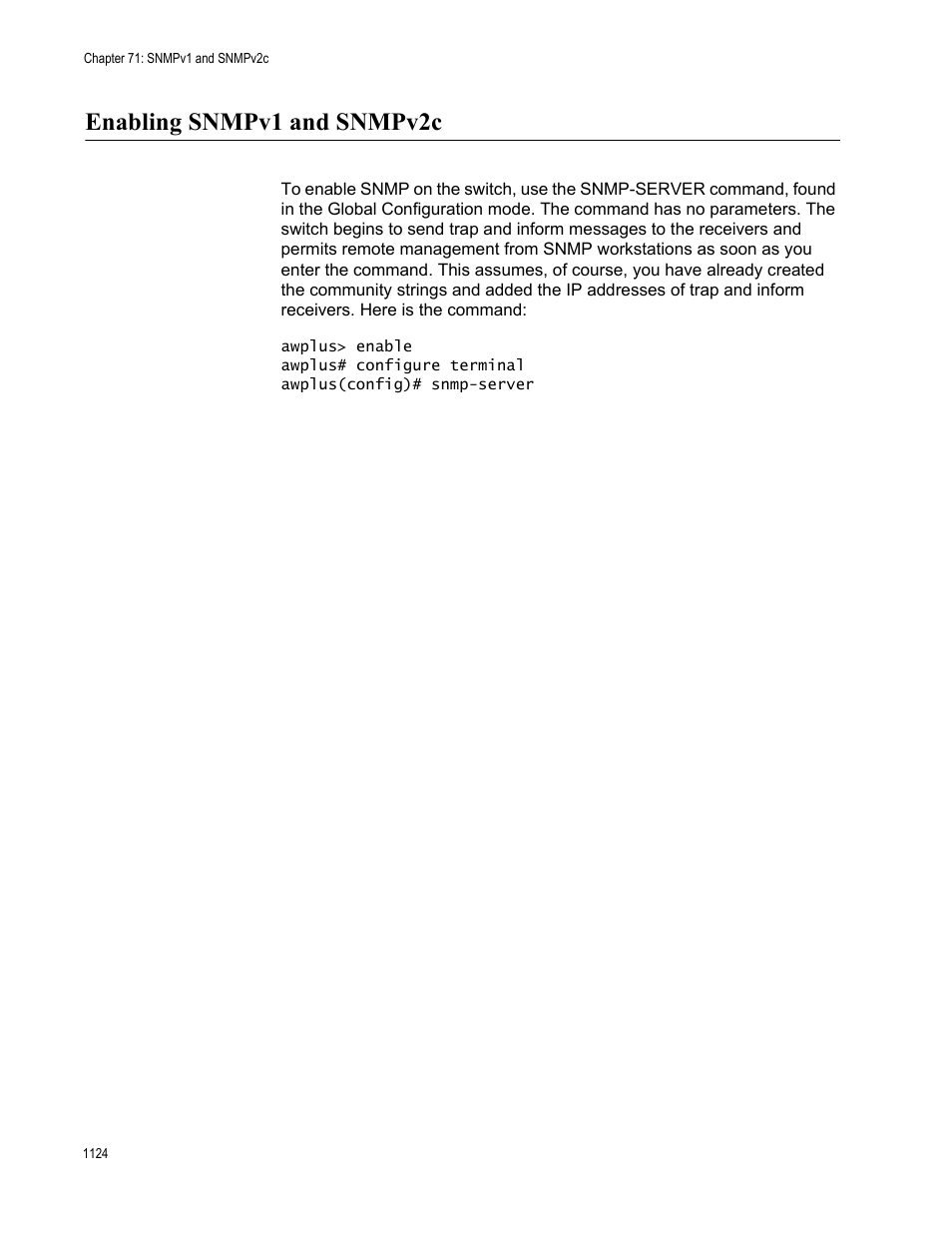 Enabling snmpv1 and snmpv2c 4, Enabling snmpv1 and snmpv2c | Allied Telesis AT-FS970M Series User Manual | Page 1124 / 1938