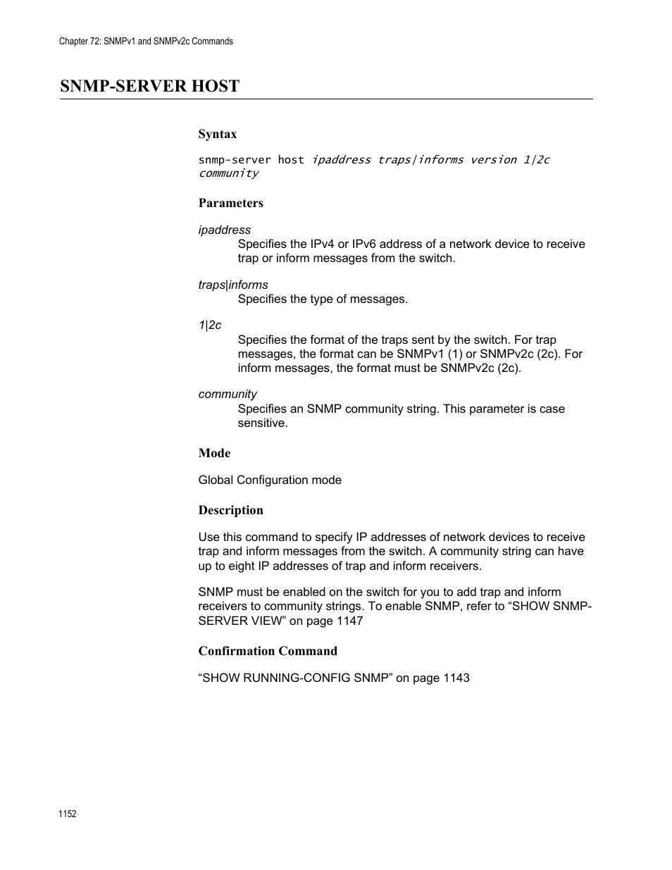 Snmp-server host 2, Snmp-server host | Allied Telesis AT-FS970M Series User Manual | Page 1152 / 1938