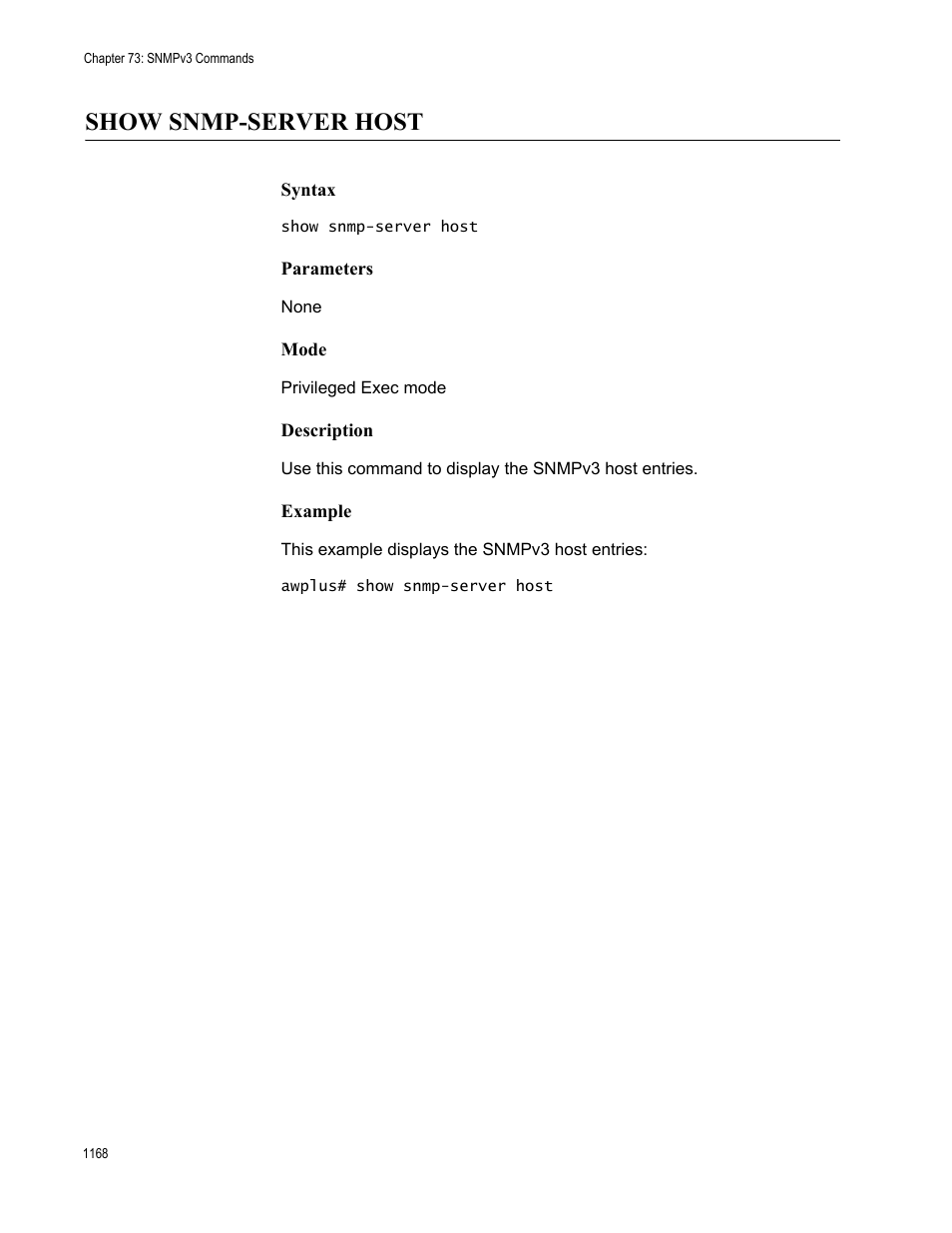 Show snmp-server host 8, Show snmp-server host | Allied Telesis AT-FS970M Series User Manual | Page 1168 / 1938
