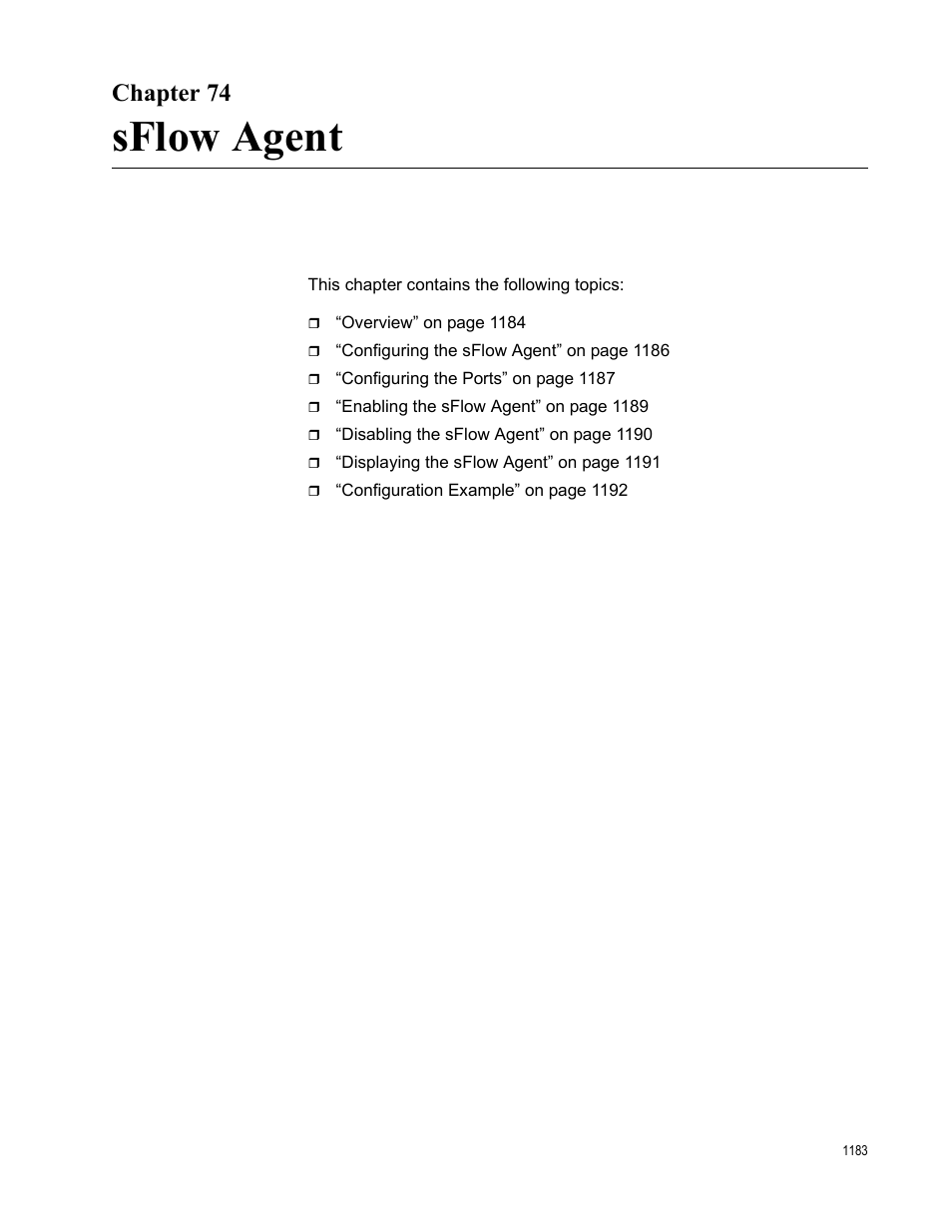 Chapter 74, Sflow agent | Allied Telesis AT-FS970M Series User Manual | Page 1183 / 1938