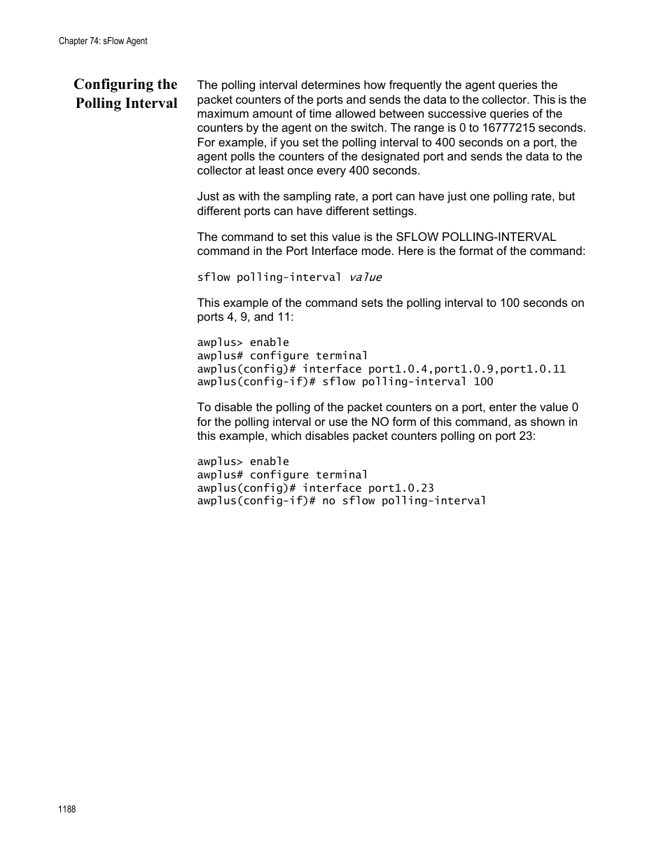 Configuring the polling interval 8, Configuring the polling interval | Allied Telesis AT-FS970M Series User Manual | Page 1188 / 1938