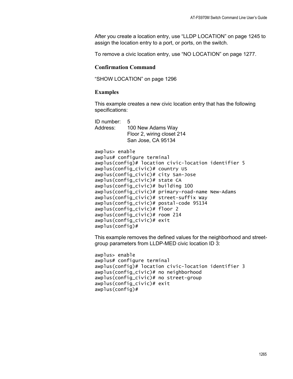 Allied Telesis AT-FS970M Series User Manual | Page 1265 / 1938