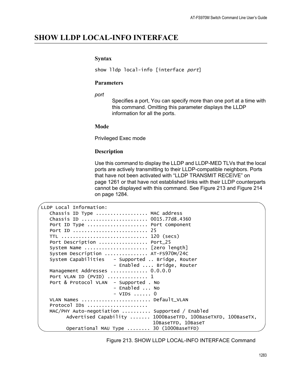 Show lldp local-info interface 3, Show lldp local-info interface | Allied Telesis AT-FS970M Series User Manual | Page 1283 / 1938
