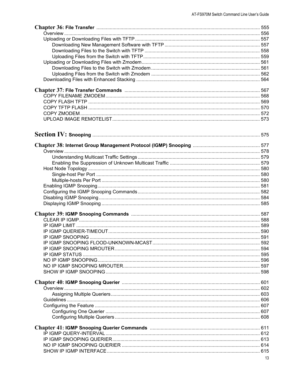 Allied Telesis AT-FS970M Series User Manual | Page 13 / 1938
