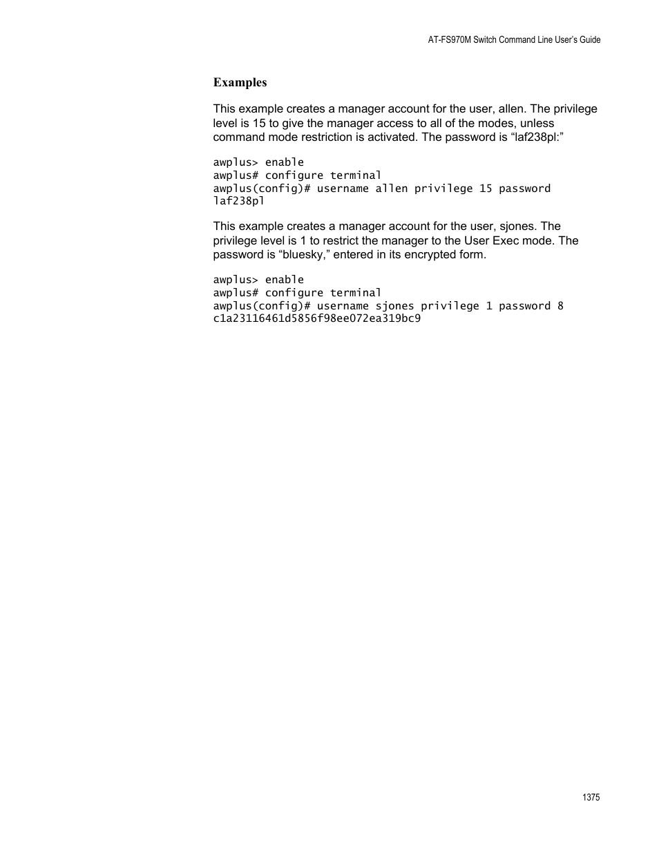 Allied Telesis AT-FS970M Series User Manual | Page 1375 / 1938