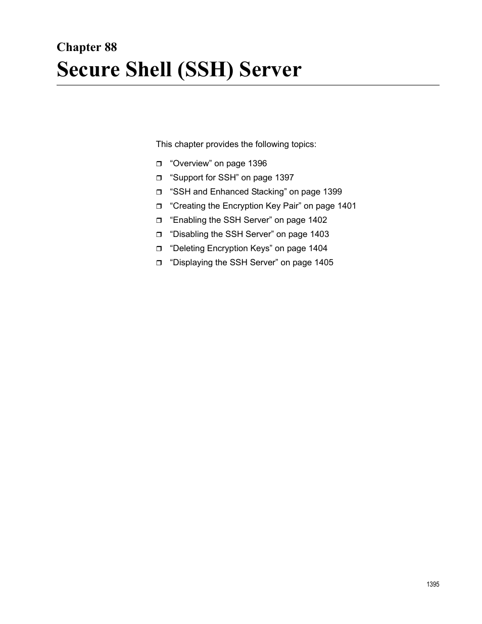 Chapter 88, Secure shell (ssh) server | Allied Telesis AT-FS970M Series User Manual | Page 1395 / 1938