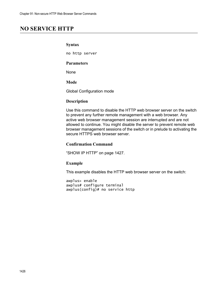 No service http 6 | Allied Telesis AT-FS970M Series User Manual | Page 1426 / 1938