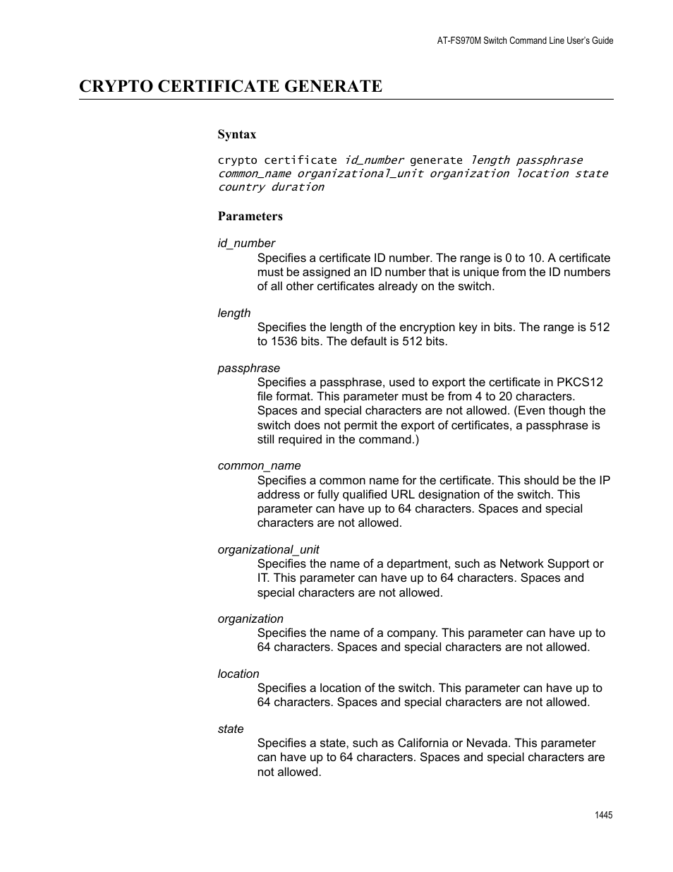 Crypto certificate generate 5, With “crypto certificate, Crypto certificate generate | Allied Telesis AT-FS970M Series User Manual | Page 1445 / 1938