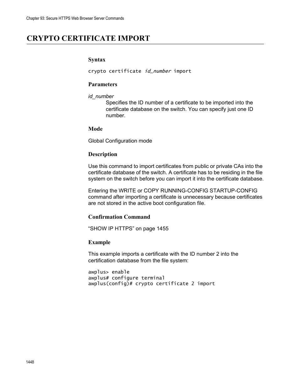 Crypto certificate import 8, With “crypto, Crypto certificate import | Allied Telesis AT-FS970M Series User Manual | Page 1448 / 1938