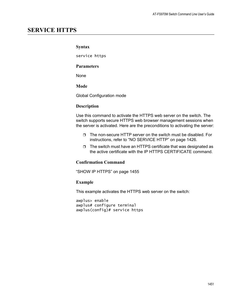 Service https 1, Browser server with “service https” on | Allied Telesis AT-FS970M Series User Manual | Page 1451 / 1938