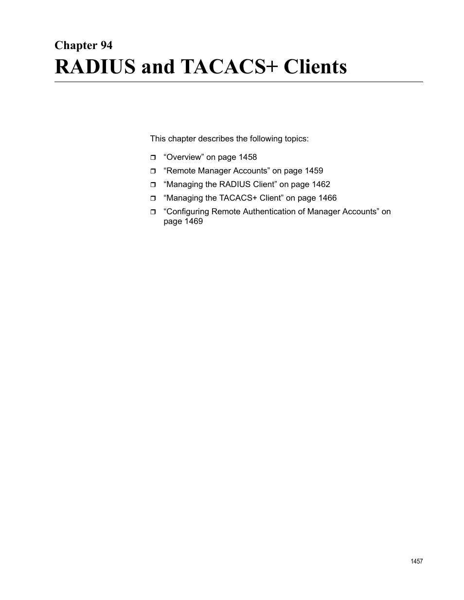 Chapter 94, Radius and tacacs+ clients | Allied Telesis AT-FS970M Series User Manual | Page 1457 / 1938