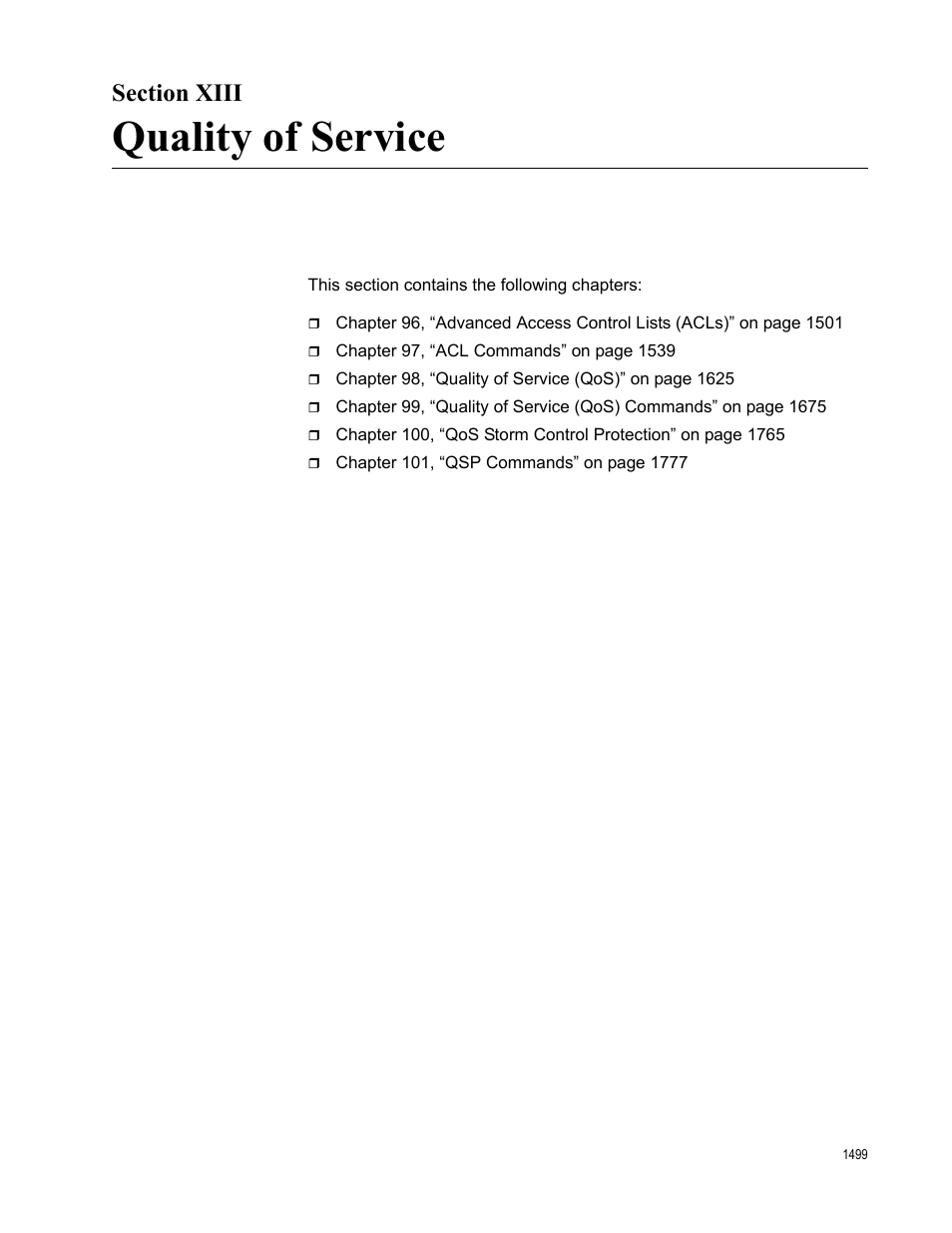 Section xiii, Quality of service | Allied Telesis AT-FS970M Series User Manual | Page 1499 / 1938