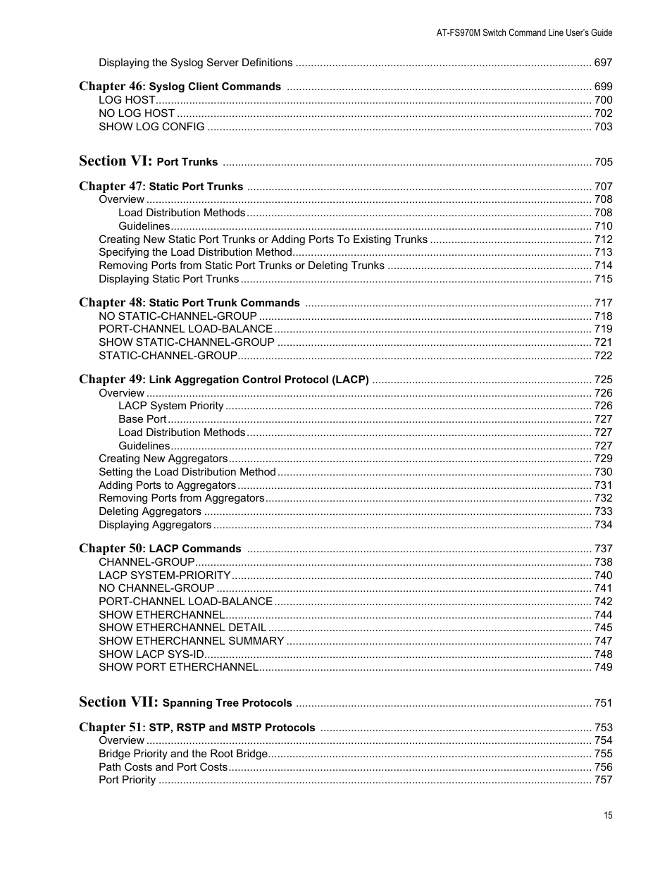 Allied Telesis AT-FS970M Series User Manual | Page 15 / 1938